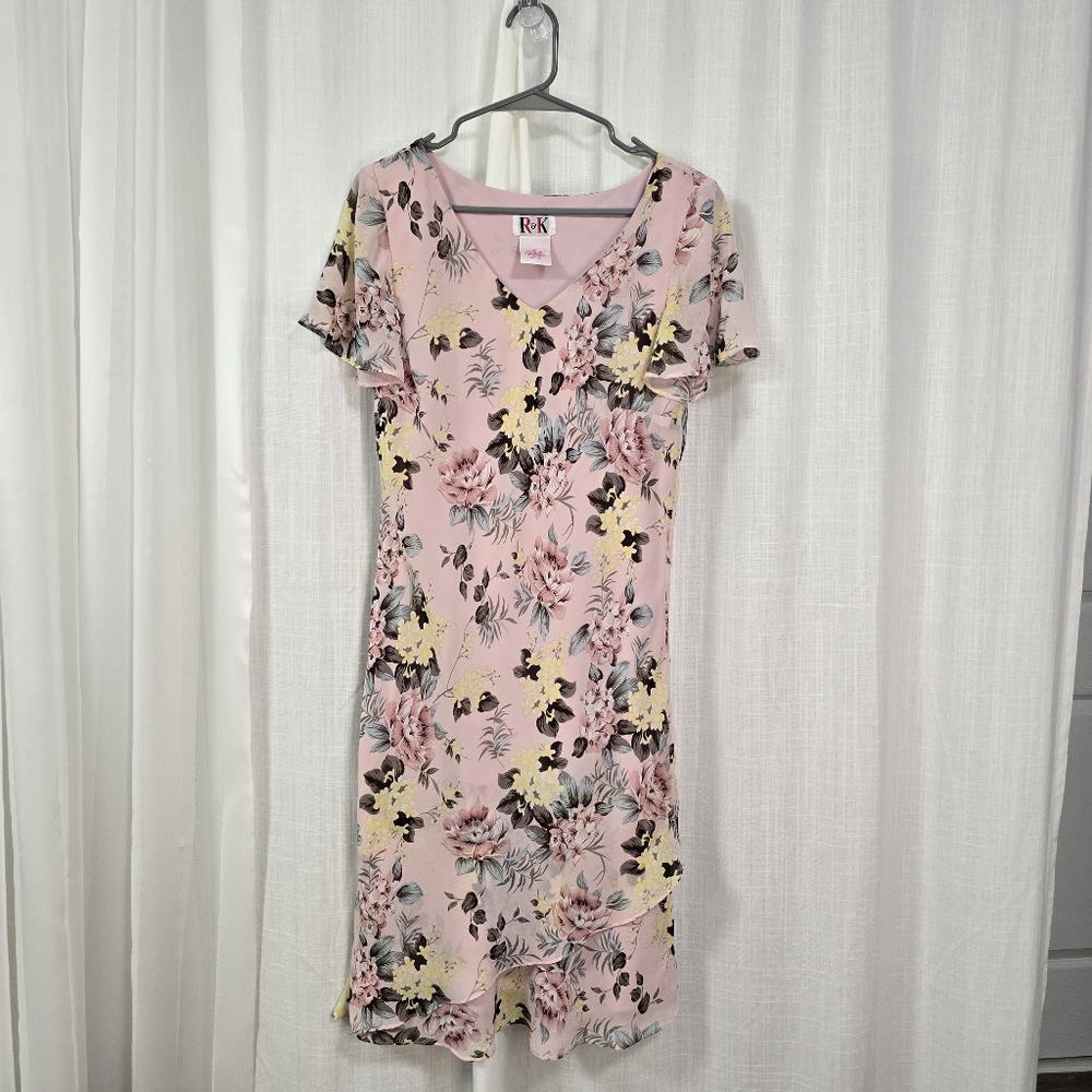 Vintage R&K Petal Pink Midi Sundress Layered Bottom Size 12 Romantic Phoebe